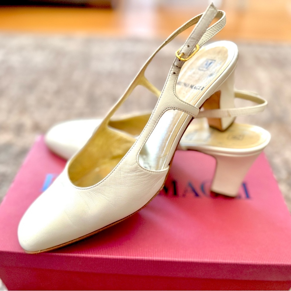Bruno Magli Cream Slingback Heels